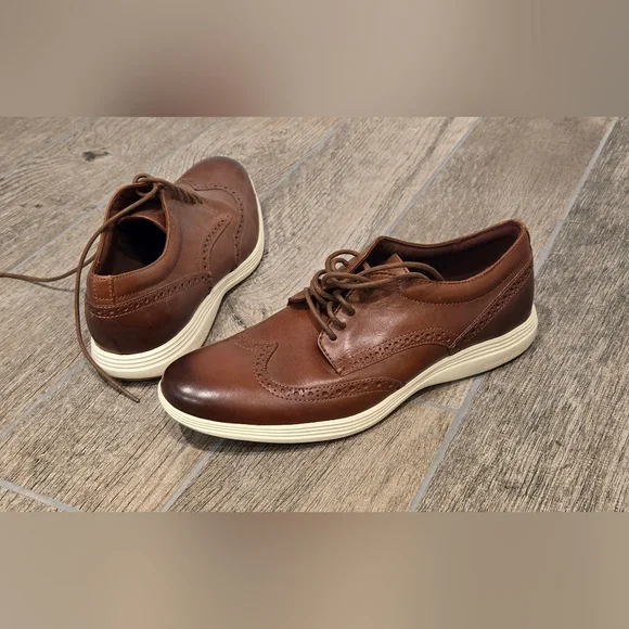 Cole Haan Grand OS Wing-Tip Oxfords Men\'s Leather Brown Shoes Size 11 M Cole Haan Men main image 3